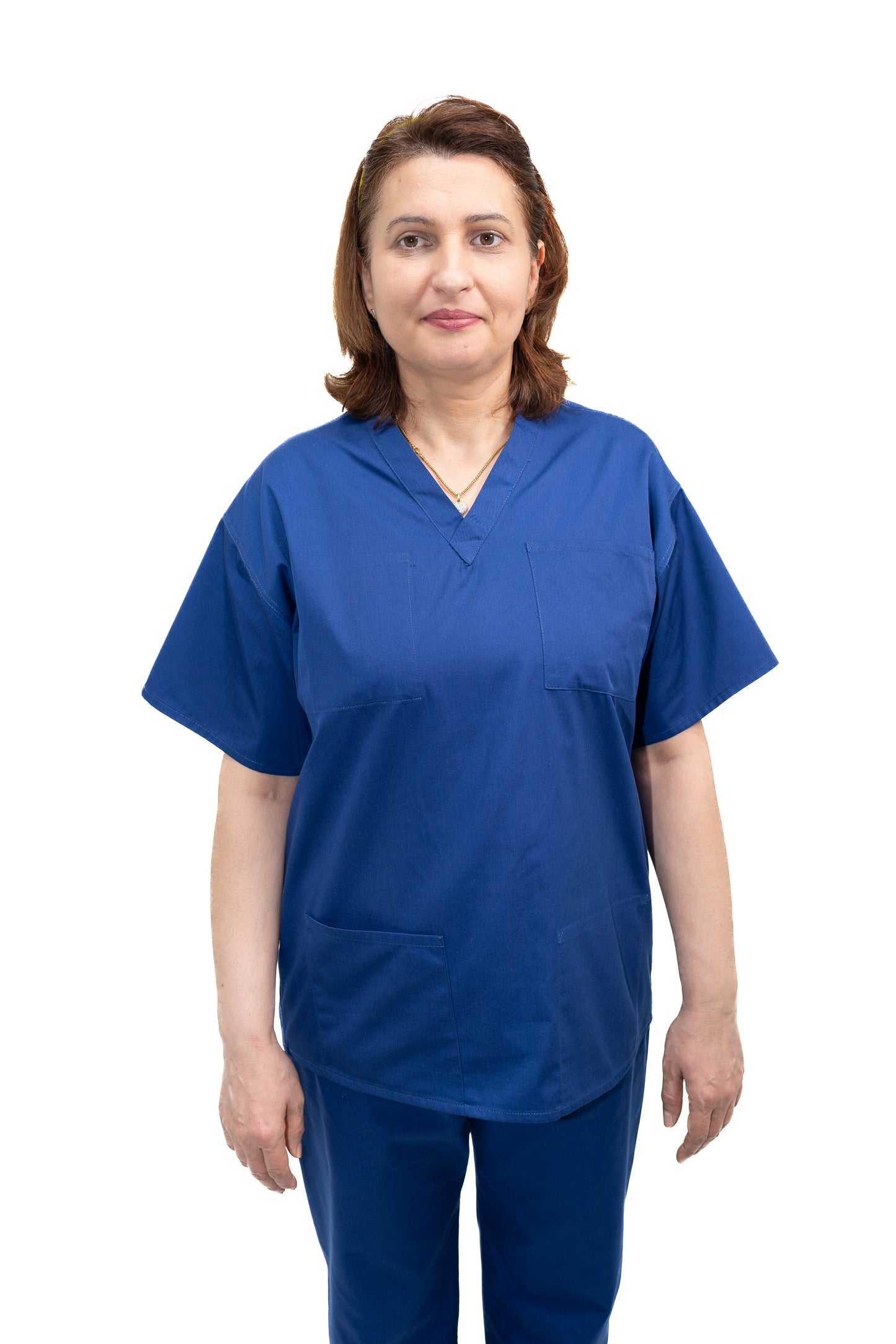Medical Health Scrubs Royal Blue Short Sleeve V neck Top Unisex Men/Women