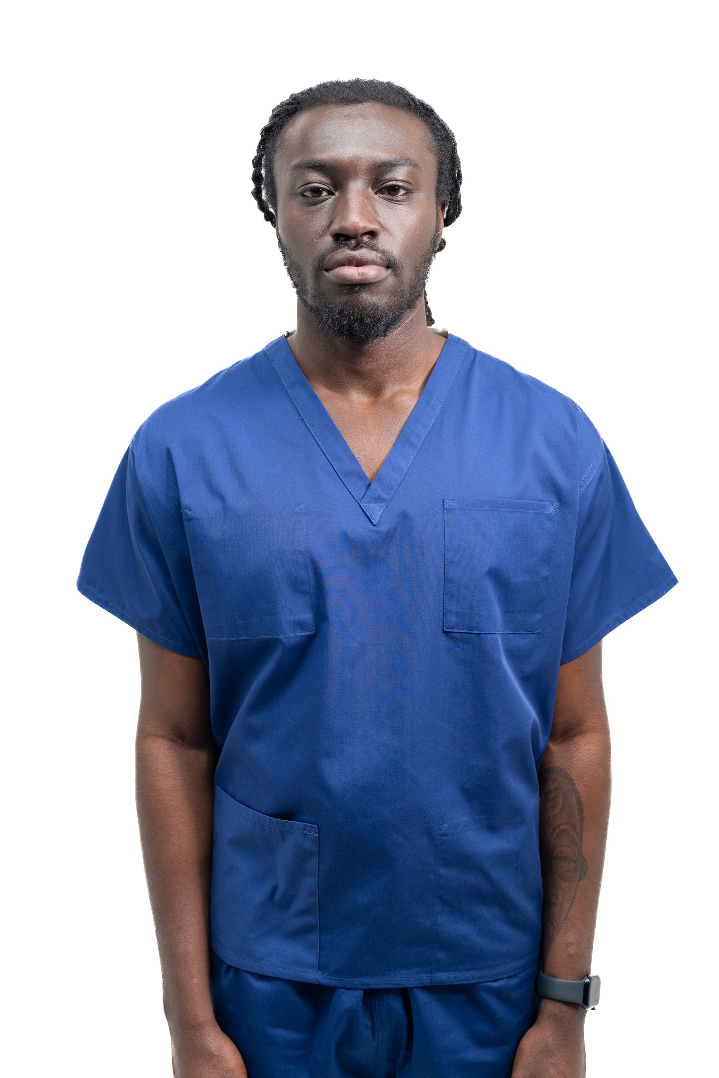 Medical Health Scrubs Royal Blue Short Sleeve V neck Top Unisex Men/Women
